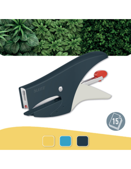 L-56450089,Capsator metalic LEITZ Cosy 5645, tip cleste, 15 coli, 1000 capse P2 incluse, gri antracit