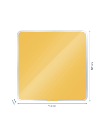 L-70440019,Tabla LEITZ Cosy, sticla, magnetica, 45x45 cm, marker inclus, galben chihlimbar