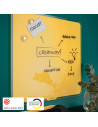 L-70440019,Tabla LEITZ Cosy, sticla, magnetica, 45x45 cm, marker inclus, galben chihlimbar