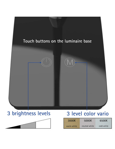MA-82017-90,Lampa de birou, cu LED, MAUL Pearly Colour Vario - neagra