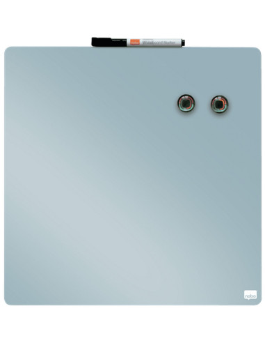 NB-1915624,Tabla NOBO patrata, plastic, 36x36 cm, magnetica, include marker si magneti, bleu