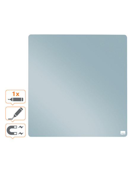 NB-1915624,Tabla NOBO patrata, plastic, 36x36 cm, magnetica, include marker si magneti, bleu