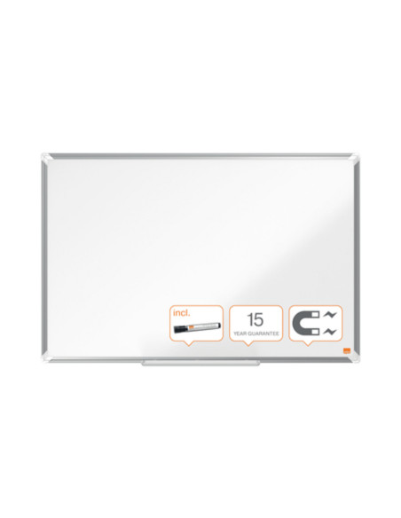 NB-1915155,Tabla NOBO Premium Plus, otel lacuit, 90x60 cm, magnetica, include marker si tavita, alb