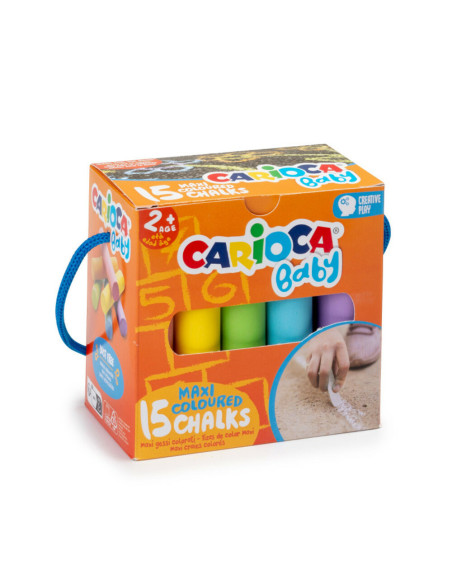 CA-43551,Creta colorata, 15 culori/cutie, CARIOCA Baby Maxi