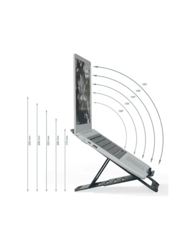 L-63460089,Suport ergonomic LEITZ Ergo Slim, pentru laptop, ajustabil, aluminiu, reciclabil, gri-carbune