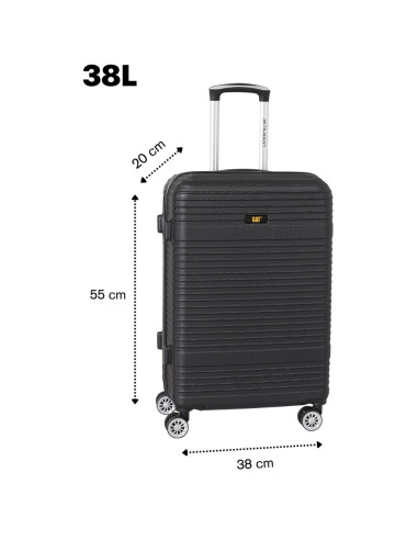 CAT-84412-01,Set 3 trollere CATERPILLAR V Power Alexa, 38L, 68L, 100L, ABS - negru