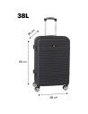 CAT-84409-01,Troller cabina avion, CATERPILLAR V Power Alexa, 38 x 20 x 55 cm (Lxlxh), 38L, ABS - negru