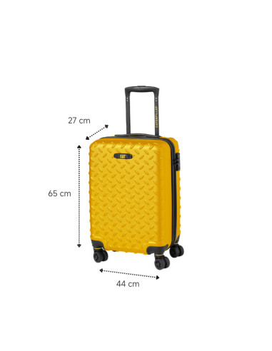 CAT-83685-217,Troller CATERPILLAR Industrial Plate, 44 x 27 x 65 cm (Lxlxh), 59L, ABS - galben