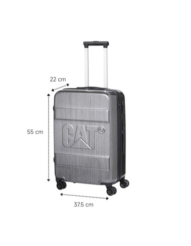 CAT-84038-95,Troller cabina avion, CATERPILLAR Cargo Nested, 37.5x22x55 cm (Lxlxh), 45L, ABS - gri lucios