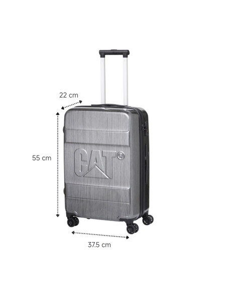 CAT-84038-95,Troller cabina avion, CATERPILLAR Cargo Nested, 37.5x22x55 cm (Lxlxh), 45L, ABS - gri lucios