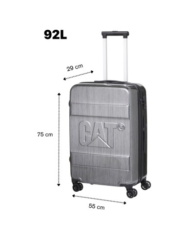CAT-84040-95,Troller CATERPILLAR Cargo Nested, 55x29x75 cm (Lxlxh), 92L, ABS - gri lucios