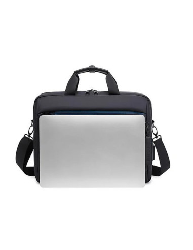 BL-BBC-3335P,Geanta BESTLIFE CPlus, 33x41x9cm, compartiment tableta si laptop 15.6 inch, negru/gri petrol
