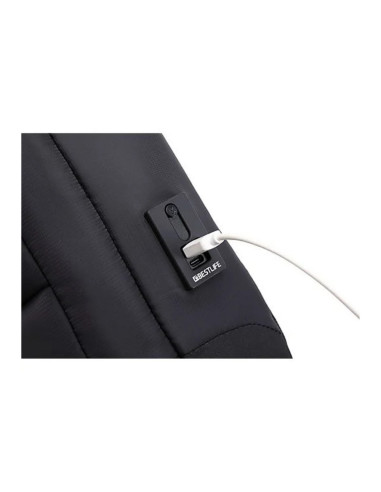 BL-BBC-3335P,Geanta BESTLIFE CPlus, 33x41x9cm, compartiment tableta si laptop 15.6 inch, negru/gri petrol