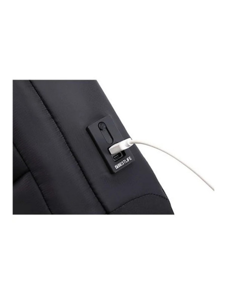BL-BBC-3335P,Geanta BESTLIFE CPlus, 33x41x9cm, compartiment tableta si laptop 15.6 inch, negru/gri petrol