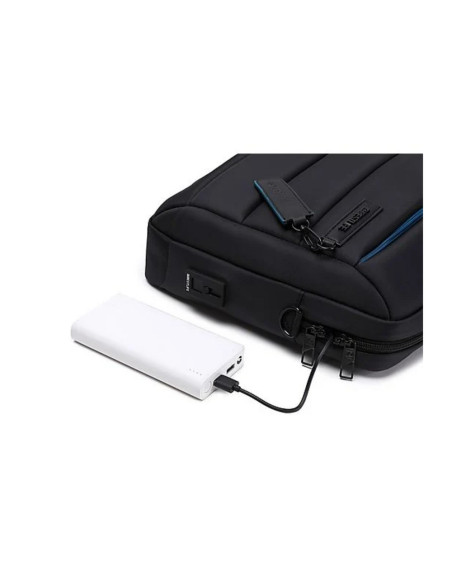 BL-BBC-3335P,Geanta BESTLIFE CPlus, 33x41x9cm, compartiment tableta si laptop 15.6 inch, negru/gri petrol