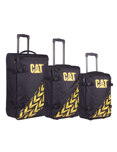 CAT-84593-588,Set 3 trollere CATERPILLAR Soft Luggage, 42L, 57L, 62L, Polyester - negru cu galben