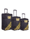 CAT-84593-588,Set 3 trollere CATERPILLAR Soft Luggage, 42L, 57L, 62L, Polyester - negru cu galben