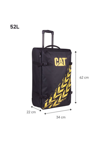 CAT-84593-588,Set 3 trollere CATERPILLAR Soft Luggage, 42L, 57L, 62L, Polyester - negru cu galben