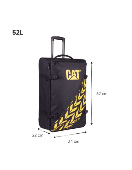 CAT-84593-588,Set 3 trollere CATERPILLAR Soft Luggage, 42L, 57L, 62L, Polyester - negru cu galben