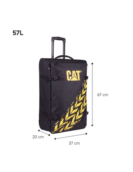 CAT-84593-588,Set 3 trollere CATERPILLAR Soft Luggage, 42L, 57L, 62L, Polyester - negru cu galben