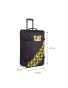 CAT-84595-588,Troller CATERPILLAR Soft Luggage, 37 x 20 x 65 cm (Lxlxh), 57L, Polyester - negru cu imprimeu galben