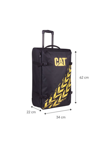 CAT-84594-588,Troller cabina avion, CATERPILLAR Soft Luggage, 34 x 22 x 62 cm (Lxlxh), 42L, Polyester - negru cu g