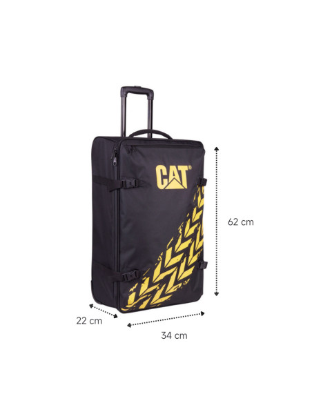 CAT-84594-588,Troller cabina avion, CATERPILLAR Soft Luggage, 34 x 22 x 62 cm (Lxlxh), 42L, Polyester - negru cu g