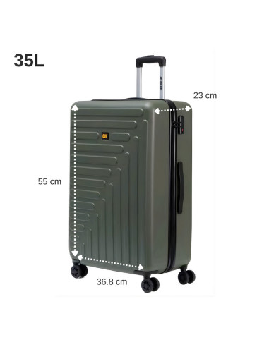 CAT-84684-551,Troller cabina avion, CATERPILLAR Rockford, 37.5 x 23.5 x 54 cm (Lxlxh), 35L, ABS - olive