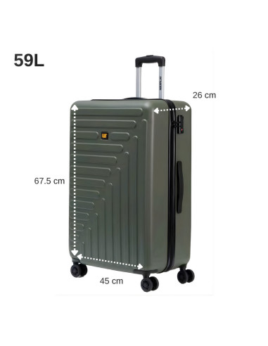 CAT-84685-551,Troller CATERPILLAR Rockford, 44 x 28.5 x 65 cm (Lxlxh), 59L, ABS - olive