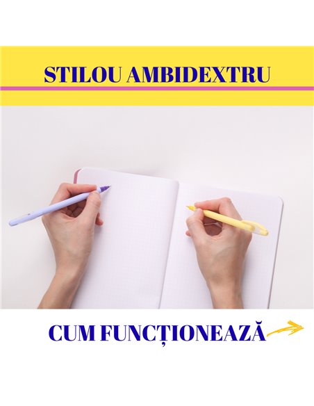 Set 2 stilouri Daco Duo Color + 50 rezerve cerneala, Roz