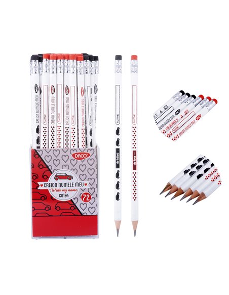 Set 72 creioane HB cu radiera Daco, Numele meu