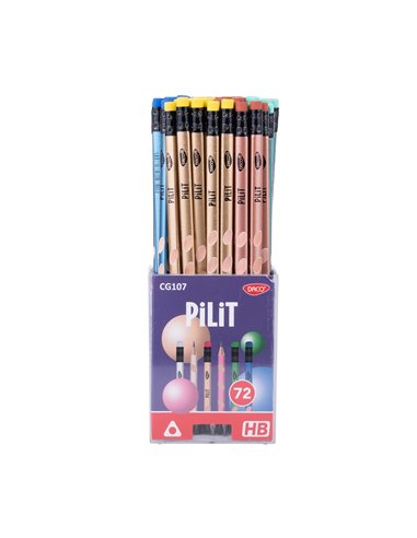 Set 72 creioane HB cu radiera Daco, Pilit