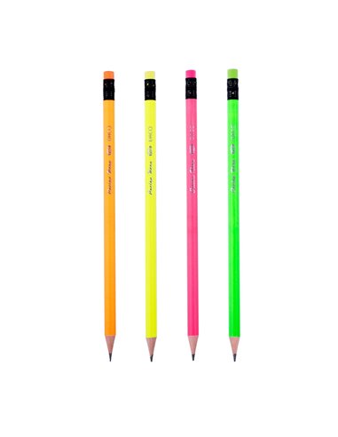 Set 72 creioane HB cu radiera Daco, Neon