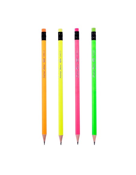 Set 72 creioane HB cu radiera Daco, Neon