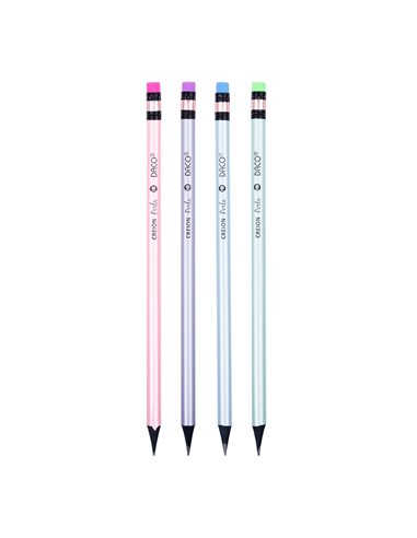 Set 72 creioane negre HB cu radiera Daco, Perla