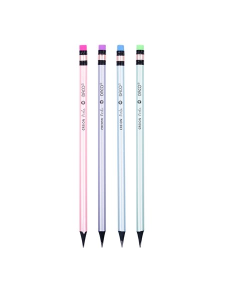 Set 72 creioane negre HB cu radiera Daco, Perla