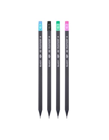 Creion HB negru cu radiera DACO, Blacky