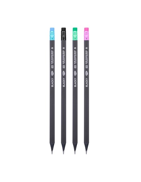 Creion HB negru cu radiera DACO, Blacky