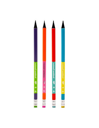 Creion negru cu radiera Daco CG205, Combinat