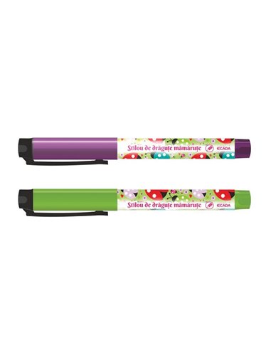 Set 24 stilouri cu penita ascunsa Ecada de dragute mamarute, corp din plastic