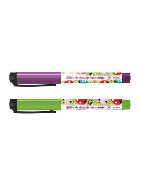 Set 24 stilouri cu penita ascunsa Ecada de dragute mamarute, corp din plastic