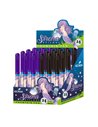 Set 24 stilouri cu penita ascunsa Ecada, corp din plastic, Motiv sirena