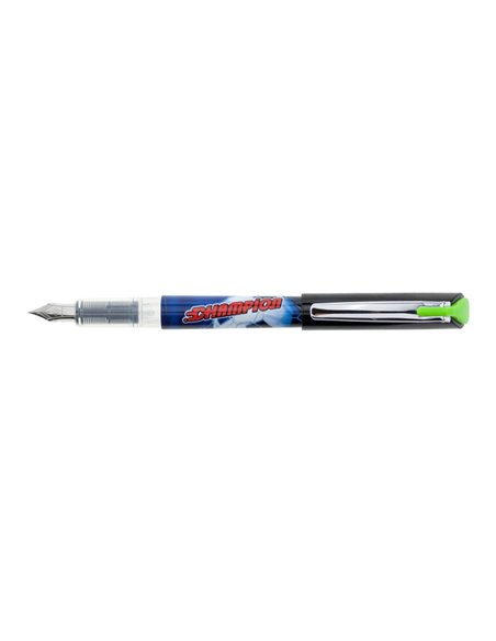 Set 24 stilouri Ecada, penita din iridiu tip M (Medium), corp din plastic, Motiv champion