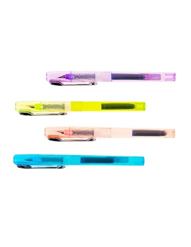 Set 24 stilouri cu penita ascunsa Ecada Straveziu, corp din plastic
