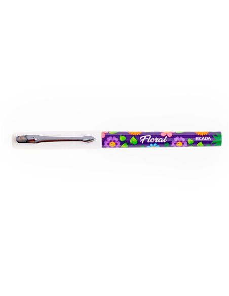 Set 24 stilouri Ecada, penita din iridiu tip F (Fine), corp din plastic, Motiv floral