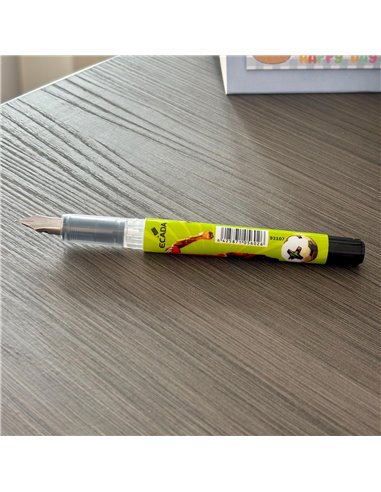 Set 24 stilouri Ecada, penita din iridiu tip M (Medium), corp din plastic, Motiv fotbalisti artisti