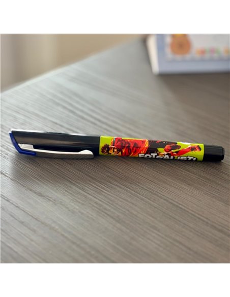 Set 24 stilouri Ecada, penita din iridiu tip M (Medium), corp din plastic, Motiv fotbalisti artisti