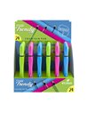 Set 24 stilouri Ecada Trendy, penita din iridiu tip F (Fine), corp din plastic colorat