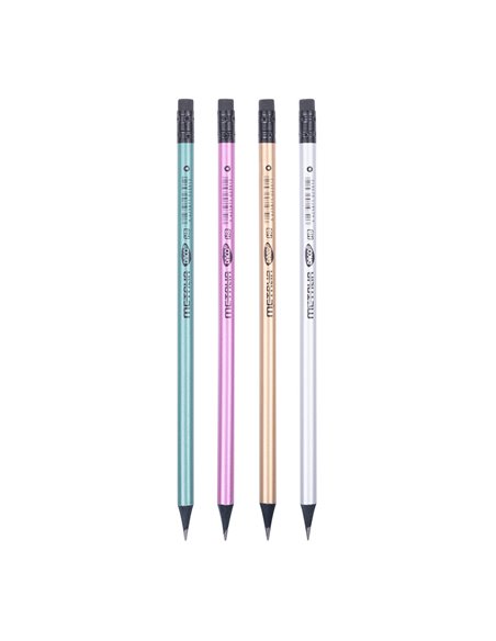 Set 72 creioane negre HB cu radiera Daco, Metalia