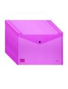 Set 12 mape plastic cu buton A4 Daco, 200 microni, Magenta neon